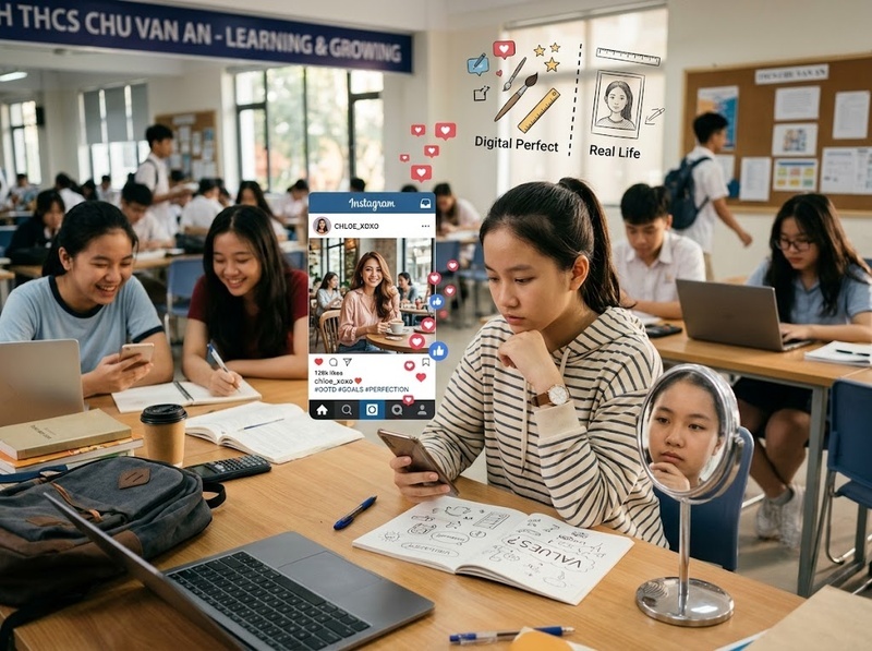 Hình ảnh lý tưởng trên mạng và trẻ có thể tạo so sánh và kỳ vọng ra sao?