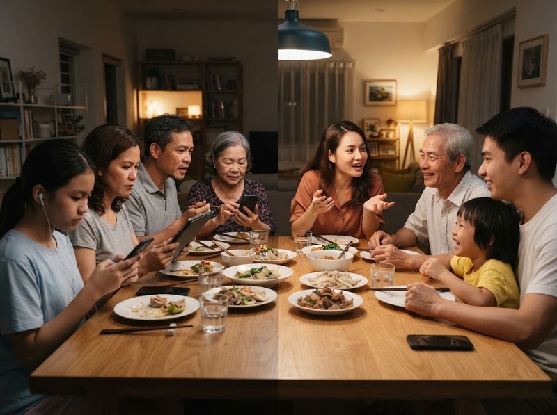 Khôi phục kết nối gia đình do dùng màn hình bằng cách tăng tương tác trực tiếp thế nào?