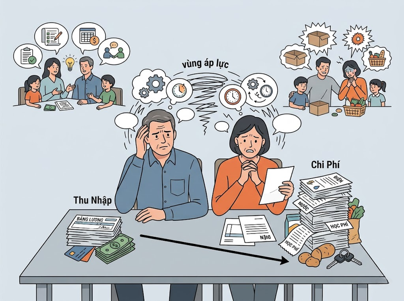 Mất cân đối thu chi và tâm lý gia đình thay đổi theo hướng nào?