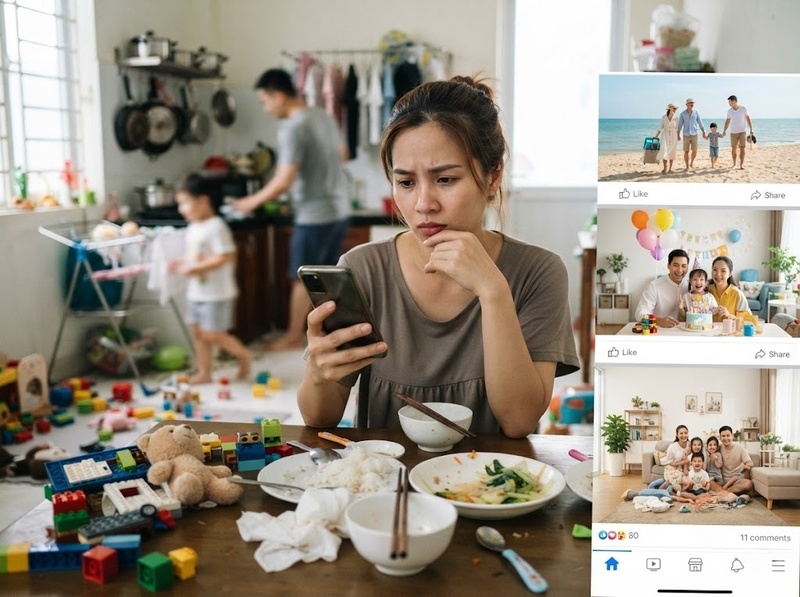 Môi trường số và sự hài lòng gia đình thay đổi qua so sánh và tương tác ra sao?