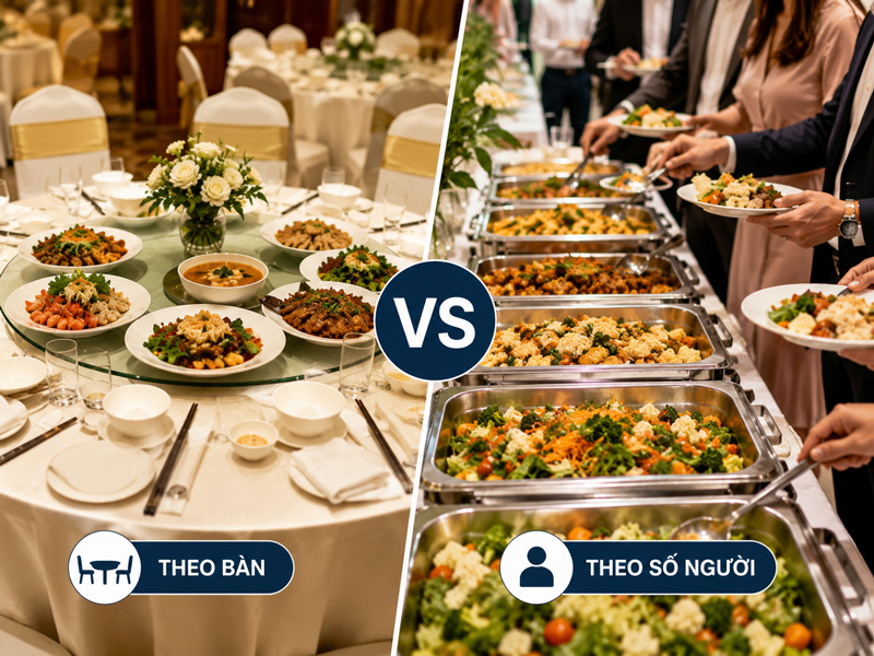 So sánh hai cách tính giá dịch vụ nấu tiệc
