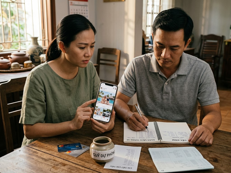 So sánh xã hội và hành vi tài chính trong gia đình liên hệ ra sao?