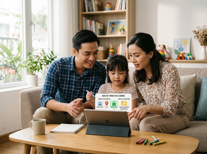 Thông tin riêng tư và chia sẻ trong gia đình nên được xác định theo nguyên tắc nào?