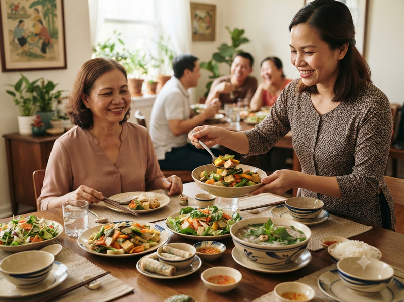 Cách phục vụ khách ăn chay trong tiệc gia đình