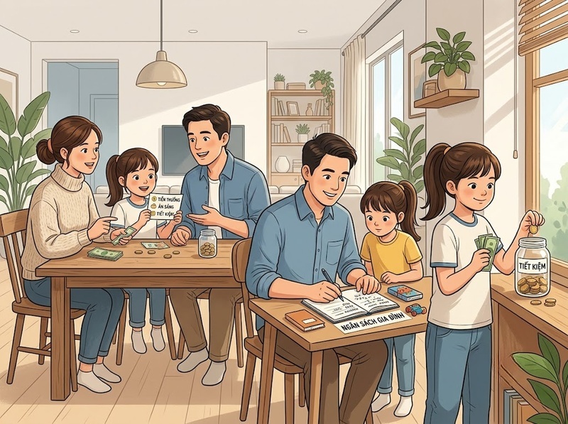 Trẻ học thói quen chi tiêu từ cha mẹ qua quan sát và trải nghiệm ra sao?