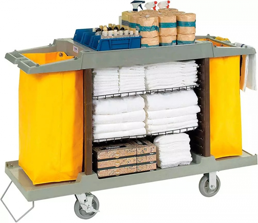 Xe đẩy dụng cụ vệ sinh có bánh xe nên mua loại nào?