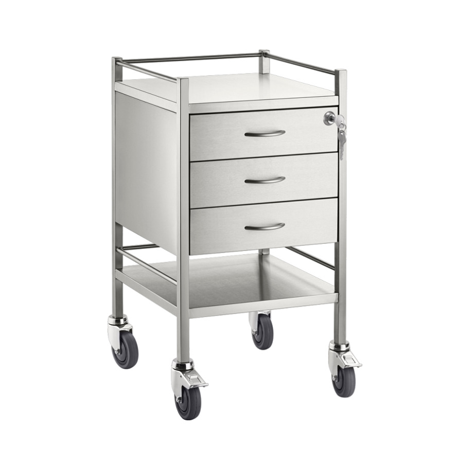 Tiêu chuẩn xe đẩy dụng cụ y tế có bánh xe cho phòng khám và bệnh viện