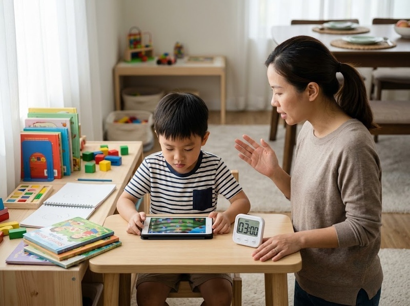 Xử lý khi trẻ không chịu rời thiết bị thế nào để giảm đối đầu và tạo giới hạn?