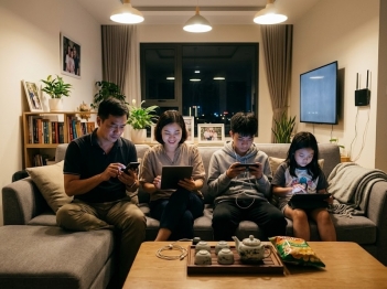 Vì sao thường dùng thiết bị khi ở cùng gia đình?